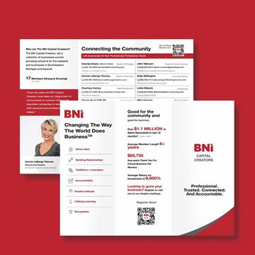 Brochure Design for BNI Michigan Chapter Capital Creators by Kamunikate Wow-Worthy Marketing