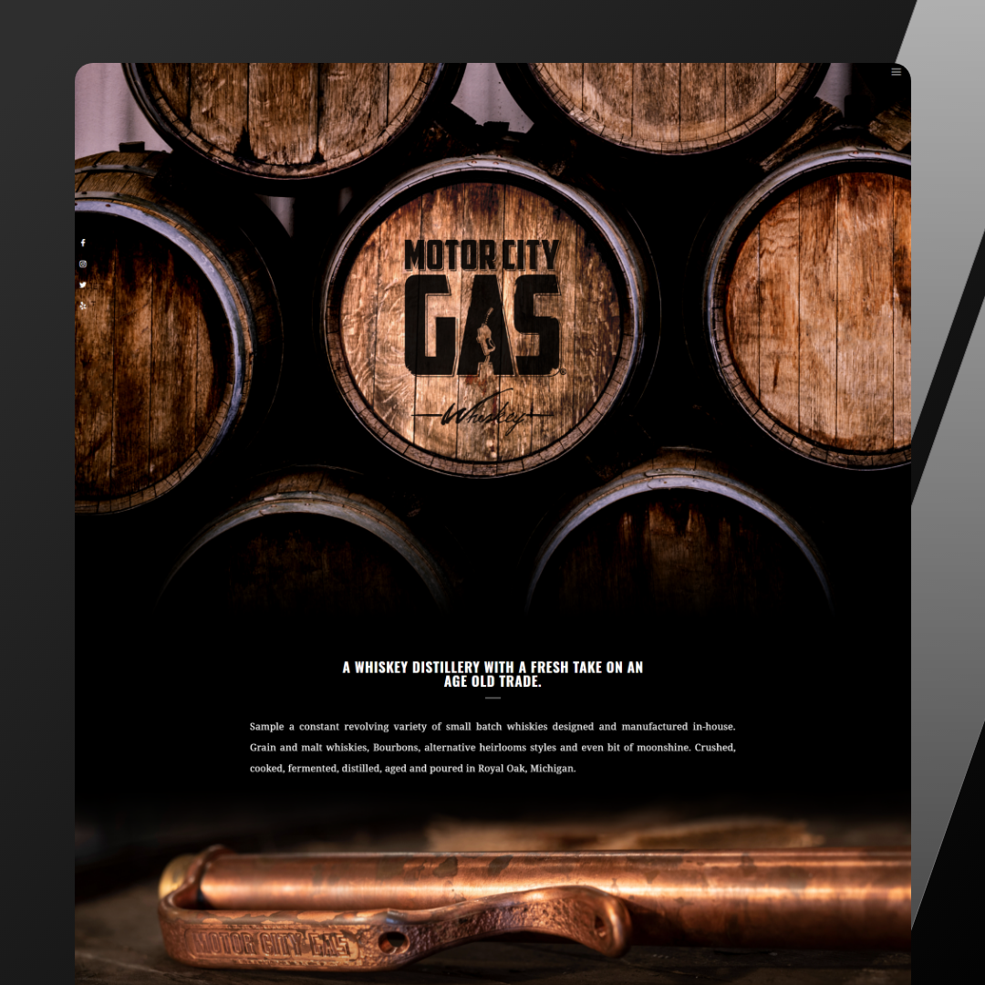 Wow-Worthy Website for Motor City Gas Whiskey Royal Oak, Michigan by Kamunikate Wow-Worthy Marketing